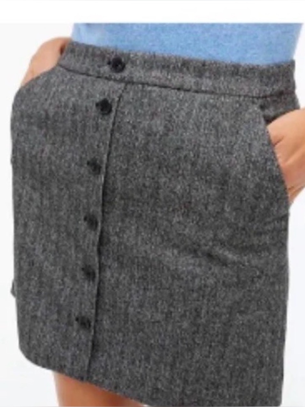 NWT - J.CREW Wool Tweed Button-Up Skirt